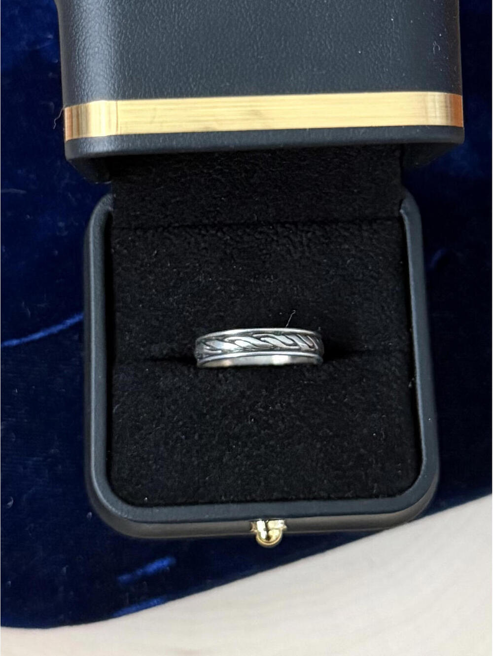 Vintage Sterling Silver Band Ring Unisex US 7 Braided Twist Design